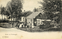 13993 Gezicht op een rijtje huizen bij de Oude Werf te Portengen (gemeente Breukelen-Nijenrode) uit het noordoosten; ...